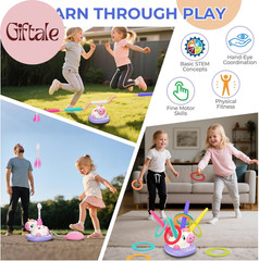 3 in 1 Unicorn Rocket Launcher, Outdoor Indoor Play Set for Kids Ages 3-8 | Foam
