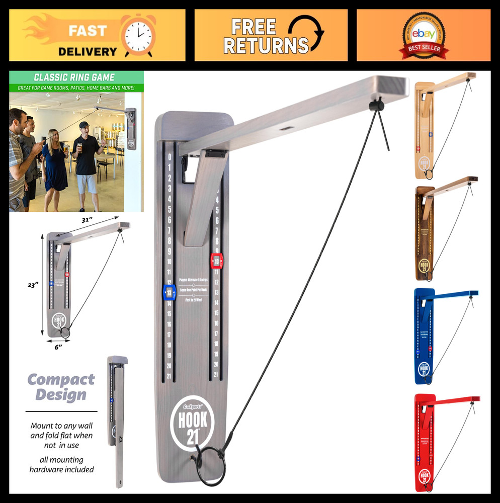 Wall Mounted Ring Swing Game – Foldable Arm for Indoor/Outdoor Fun, Easy Setup