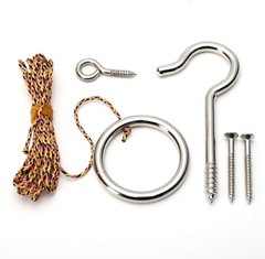 Hook and Ring Swing DIY Kit Heavy-Duty Hardware and String Ring Toss Game Ind…