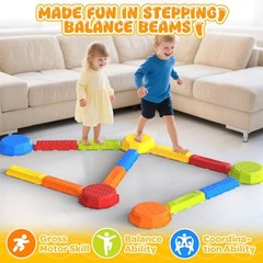 15PCS Rainbow Stepping Balance Beam Stones 15PCS Stepping Balance Beam Stones