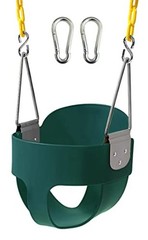 59 High Back Full Bucket Toddler Swing Seat with Heavy Duty Plastic Dark Green