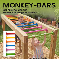 16.5 Inch Monkey Bars Kit for Backyard Outdoor Indoor Ladder Rungs Monkey Bars F