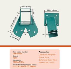 A-Frame Middle Swing Set Brackets, Heavy Duty Carbon Steel Swing Set Hardware wi