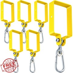 Dunzy 4Pcs Yellow Metal Swing Set Hooks, Hanger Brackets Attachment Kit