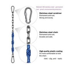 Dakzhou 84inch Stainless Steel 304 Permanent Rust Chain (2)+ 4 Free Quick Lin…