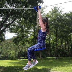 Zip Line Kit for Kids and Adults Outdoor, UFO Trolley 75ft Zipline – 250 lbs