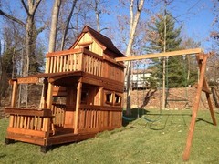 Backyard Discovery swingset use level Dry Starter Set for straight Leg units