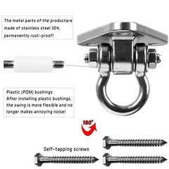 2 Bearing Swing Hangers Heavy Duty 304 Stainless Steel 1500LB Capacity Swing …