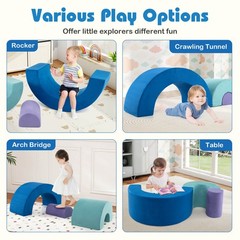 Rainbow Arc Climber Playset Foam Climbing Blocks w/ Machine Washable Covers