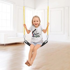 Swing Set, Seat with 66 Inch Anti-Rust Chains Thermoplastic Coated, Support 2…