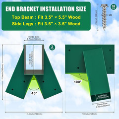 A-Frame Swing Set Brackets 2 Pcs Heavy Duty Swing Set Hardware with Swing Hanger