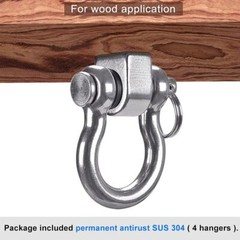 Heavy Duty 180° Swing Hangers, Stainless Steel Eye Screw Bracket, 1800 LB Cap…