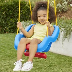 Little Tikes 2-in-1 Snug and Secure Swing, High Back Swing, Blue