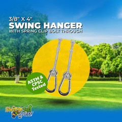 SWING SET STUFF INC 3/8″ X 4″ SWING HANGER WITH SPRING CLIP (PAIR) play toy 0269