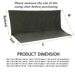 Patio Porch Swing Seat Cover, 2/3 Seater Bench Swing Cushion Replacement Cove…