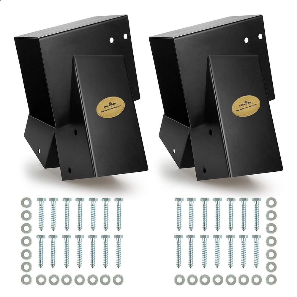 Heavy Duty Swing Set Brackets – 2 Pack A-Frame Mounting Hardware, Black