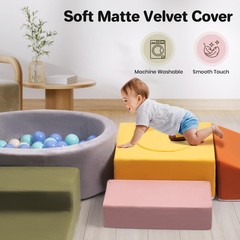 6-Piece Foam Climbing Blocks for Toddlers, Climb and Crawl Soft Play Set, Mac…
