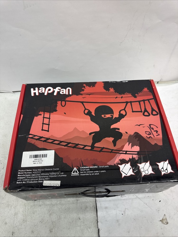 Hapfan 65FT Ninja Warrior Obstacle Course Sauser Swing with Climbing Monkey Bar