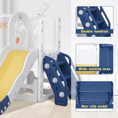 6 in 1 Toddler Playset Toddler Slide and Climber Playset, L-Shaped Kids Slide…