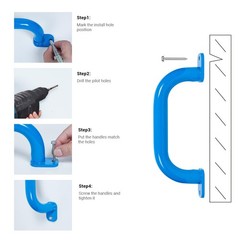 10 Inch 4 Pieces Blue Metal Safety Handles for Playground Accessories – Outdo…