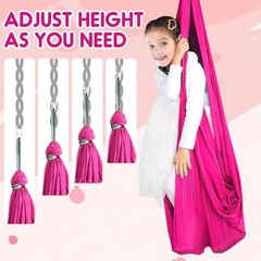 Sensory Swing Therapy Swing Hammock Indoor Outdoor for Kids,Hardware Dark Pink