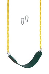 New Bounce Swing Seat – Heavy Duty Rust-Proof Chain – Set of 2 – Green
