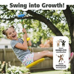 Climbing Rope Tree Swing with Platforms and Disc Swing Seat Set Outdoor Playg…
