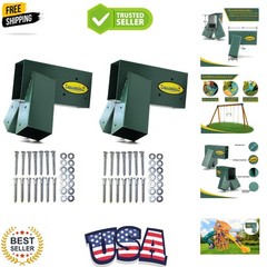 Easy 1-2-3 A-Frame 2 Brackets for Swing Set with All Mounting Hardware, Green