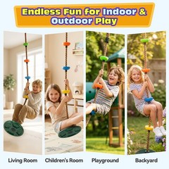 HeyZoo Tree Swing for Kids 330LB Capacity, Climbing Rope with Platforms and D…