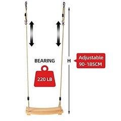 Wooden Tree Swings Tree Swing for Adults Children Kid’s Wood Swing Seat with …