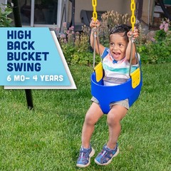 High Back Full Bucket Toddler Swing Seat, Blue