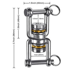 Swing Swivel, 360° Rotational Device with 2 Bearings, 770LB Capacity, Stainle…