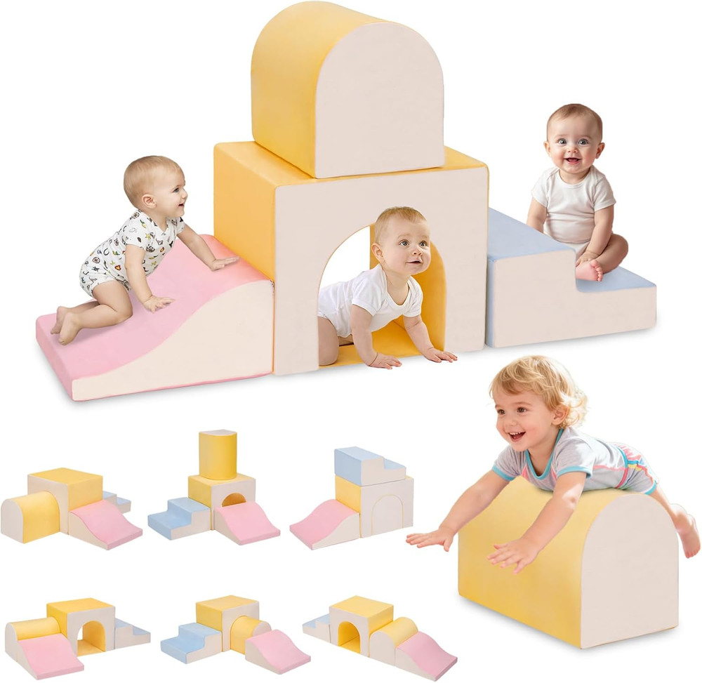 Large Climbing Toys for 1 Year Old, 4-Piece Toddler Climbing Toys Indoor, Soft P