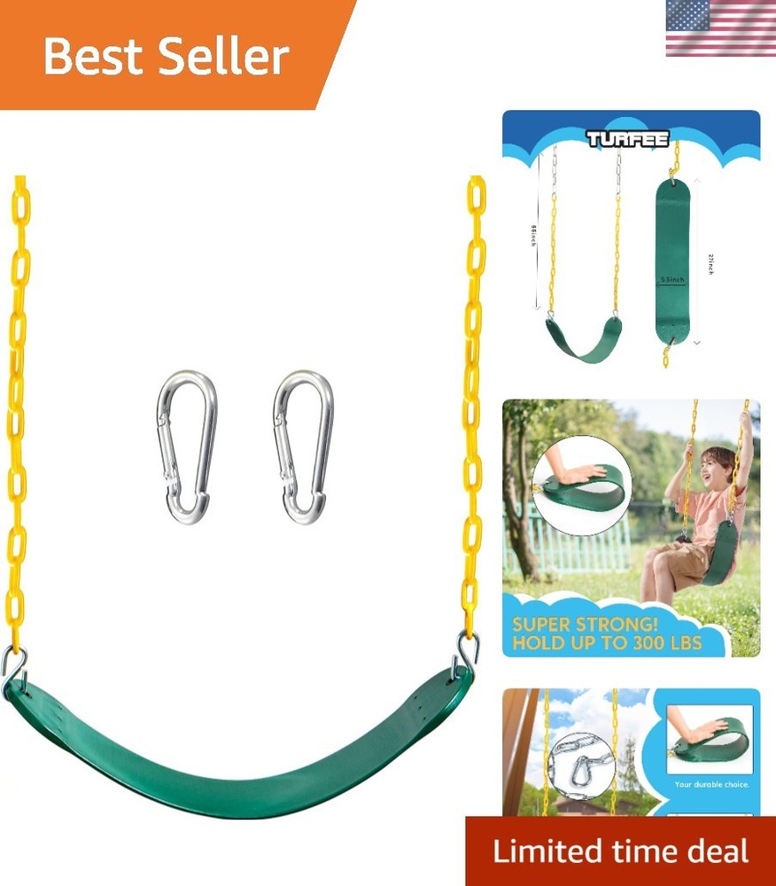 Convertible Plastic Swing Seat with Snap Hooks and 66” Chains – Kids’ Delight!