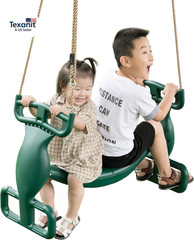 Outdoor Swingset Plastic Double Glider Playground Patio 2 Person Kids Fun Swing,