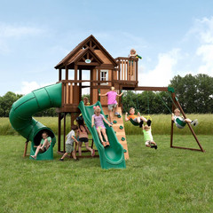 Skyfort III Cedar Swing Set with Tube Slide