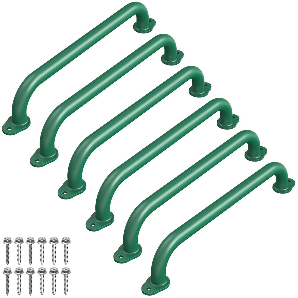 SELEWARE 6-Pack 17-Inch Green Metal Playground Safety Handles – Heavy-Duty, N…