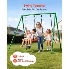 Uimoso Outdoor Swing Set with Two Seats and Sturdy A-Frame Design for Kids