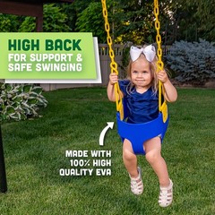 Deluxe High Back Full Bucket Toddler Swing – Safe Chain & Pinch Protection – Blu