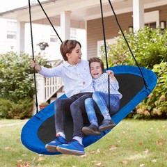 60″ Saucer Tree Swing Surf Outdoor Adjustable Kids Giant Oval Platform Swing Set