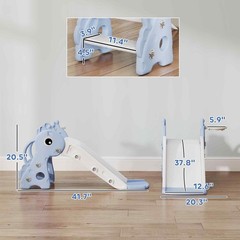 Engaging Baby Slide 3-in-1 Set 41.7×20.3×20.5in Blue Interior Design