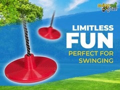 SWING SET STUFF CYCLONE SEAT WITH ROPE RED playground child park disc round 0120