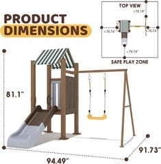 Outdoor Play Equipment with Slide & Swing Set, Outdoor Playground, Backyard