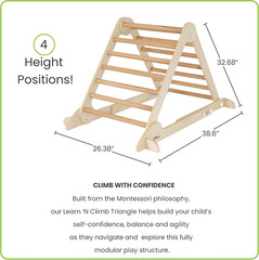 Learn ‘N Climb Foldable Wooden Climbing Triangle, Wood Climbing Gym for Toddlers