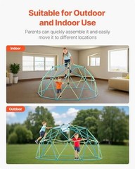 Climbing Dome, 10FT Geometric 10FT Blue&green with Basketballs & Octopus Net
