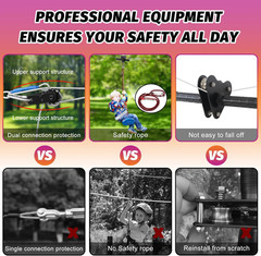 Zip Line Kit for Kid and Adults,Zip Line up to 400Lbs,Special Retractors and Dis