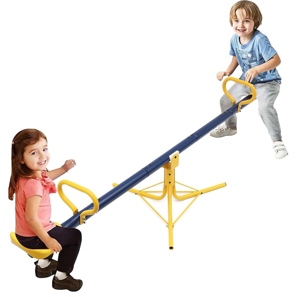 Teeter Totter 360 Degree Rotating Seesaw for Kids Outdoor Ages 4-12 Sit Spin