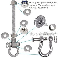 4 Heavy Duty Bearing Swing Hanger Permanent Anti-Rust (10mm) 180° Swing, 1500…