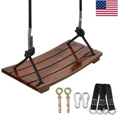 Wooden Swing Seat Nostalgic Outdoor Wood Swing for Kids Tree Swing for Adults