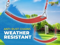 SWING SET STUFF INC COMMERCIAL RUBBER BELT SEAT 5.5 FT COATED CHAINS (RED) 0274